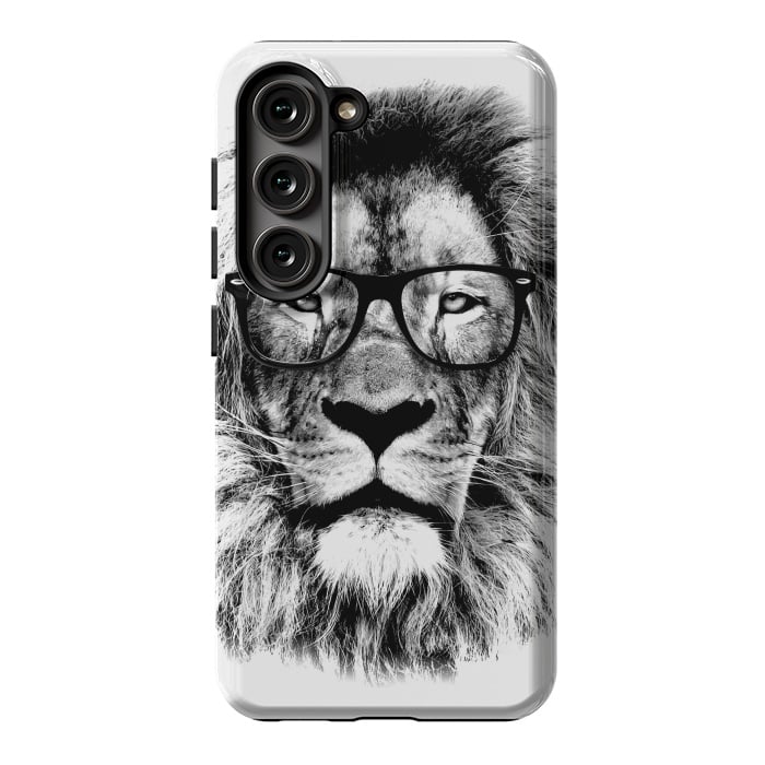 Galaxy S23 StrongFit The King Lion of The Library by Mitxel Gonzalez