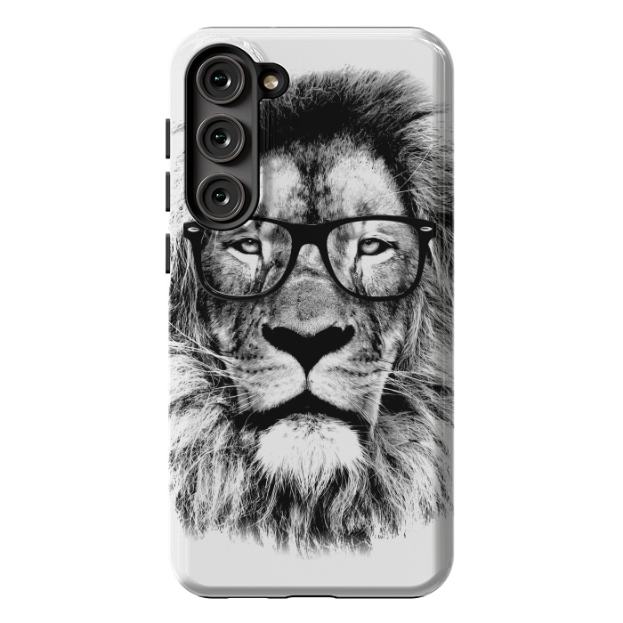 Galaxy S23 Plus StrongFit The King Lion of The Library by Mitxel Gonzalez