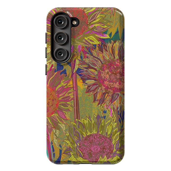 Galaxy S23 Plus StrongFit Sunflowers by Lotti Brown