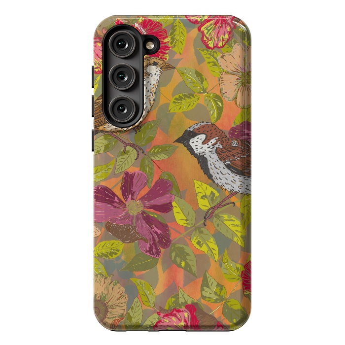 Galaxy S23 Plus StrongFit Sparrow and Wild Rose by Lotti Brown