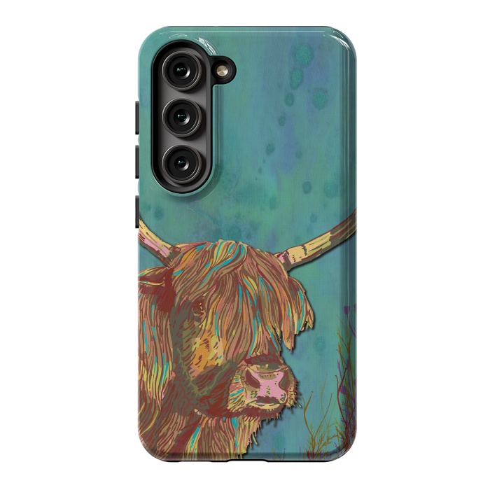 Galaxy S23 StrongFit Highland Cow by Lotti Brown
