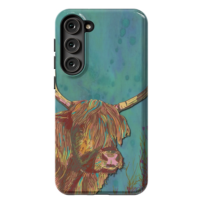 Galaxy S23 Plus StrongFit Highland Cow by Lotti Brown