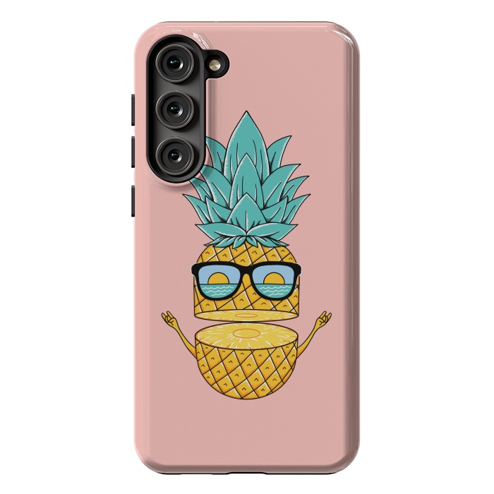 Galaxy S23 Plus StrongFit Pineapple Sunglasses Pink by Coffee Man