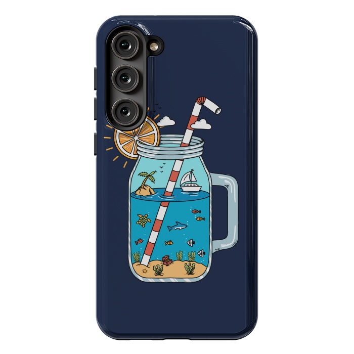 Galaxy S23 Plus StrongFit Drink Landscape Blue by Coffee Man