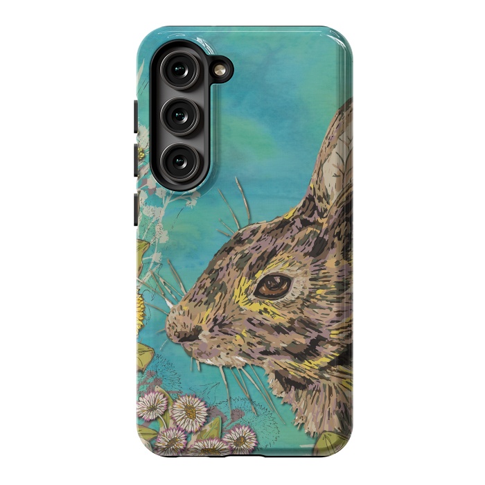 Galaxy S23 StrongFit Rabbit and Daisies by Lotti Brown