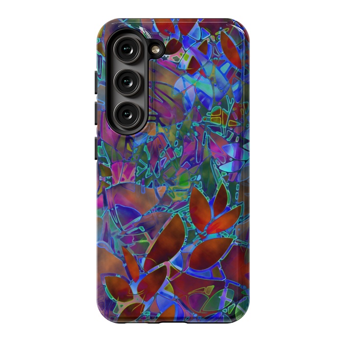 Galaxy S23 StrongFit Floral Abstract Stained Glass G174 by Medusa GraphicArt