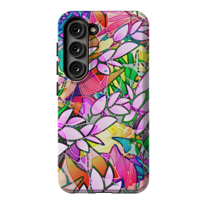 Galaxy S23 StrongFit Grunge Art Floral Abstract G130  by Medusa GraphicArt