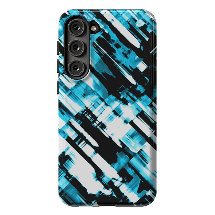 Galaxy S23 Plus StrongFit Hot blue and black digital art G253 by Medusa GraphicArt