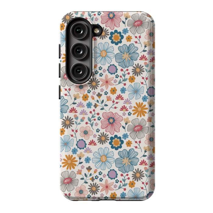 Galaxy S23 StrongFit Winter Wild Bloom  by TracyLucy Designs