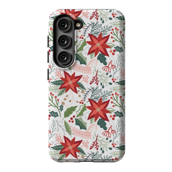 Galaxy S23 StrongFit Festive Poinsettias by Noonday Design