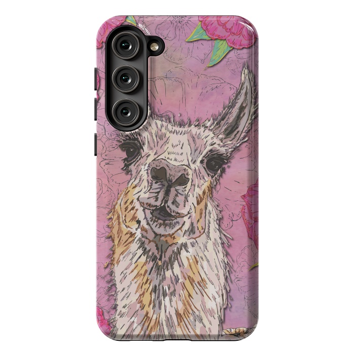 Galaxy S23 Plus StrongFit Perfectly Pink Llama by Lotti Brown