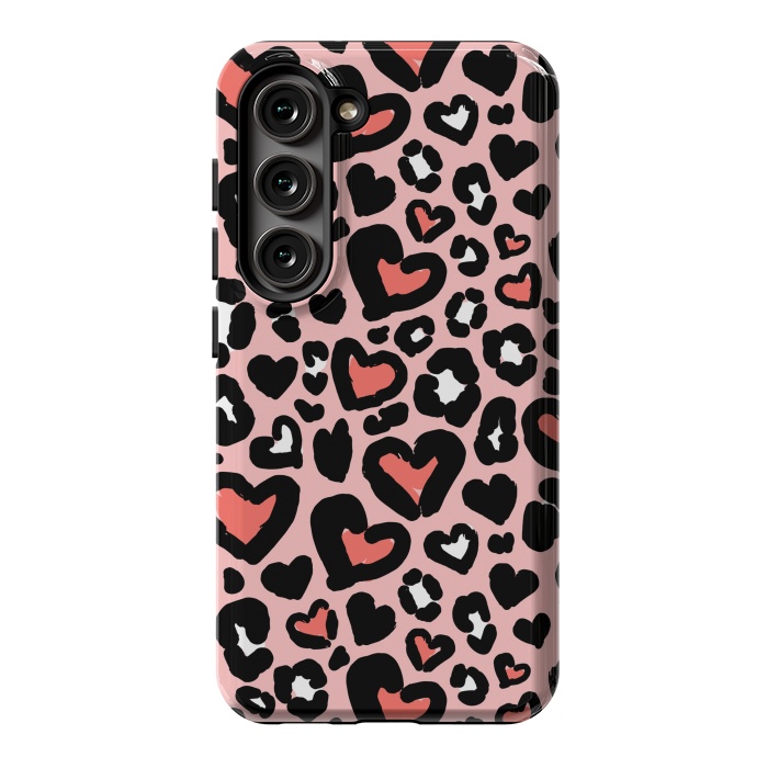 Galaxy S23 StrongFit Love leopard by Laura Grant