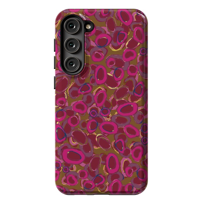 Galaxy S23 Plus StrongFit Bold Circles - Red & Pink by Lotti Brown