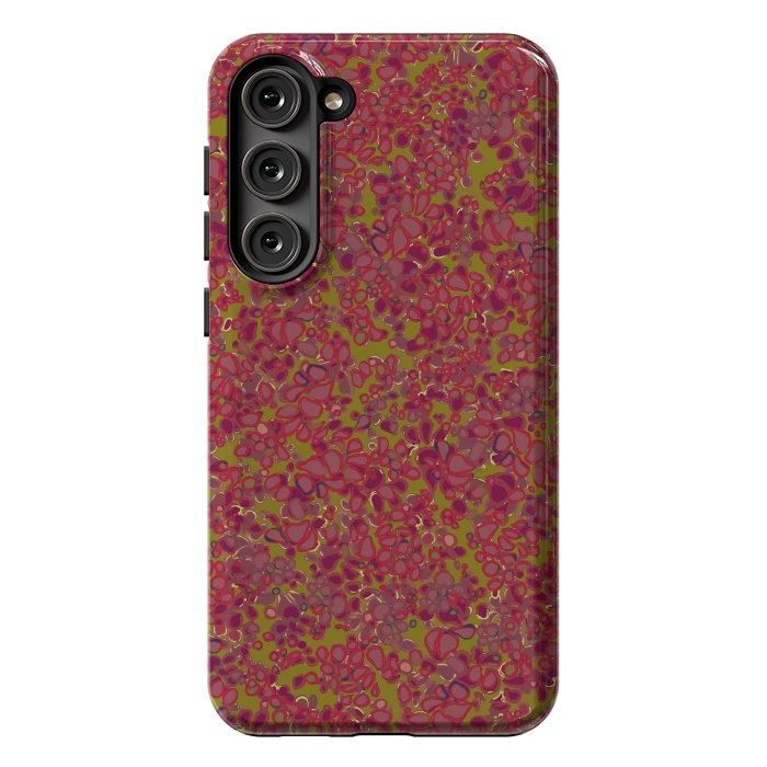 Galaxy S23 Plus StrongFit Tiny Circles - Red & Green by Lotti Brown