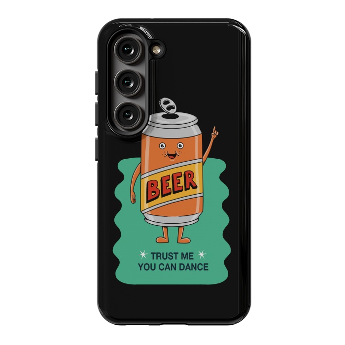 Galaxy S23 StrongFit Beer you can dance black by Coffee Man