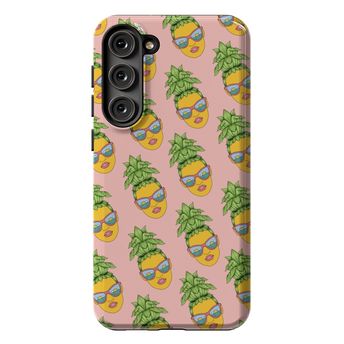 Galaxy S23 Plus StrongFit Pineapple Girl Pattern Pink by Coffee Man
