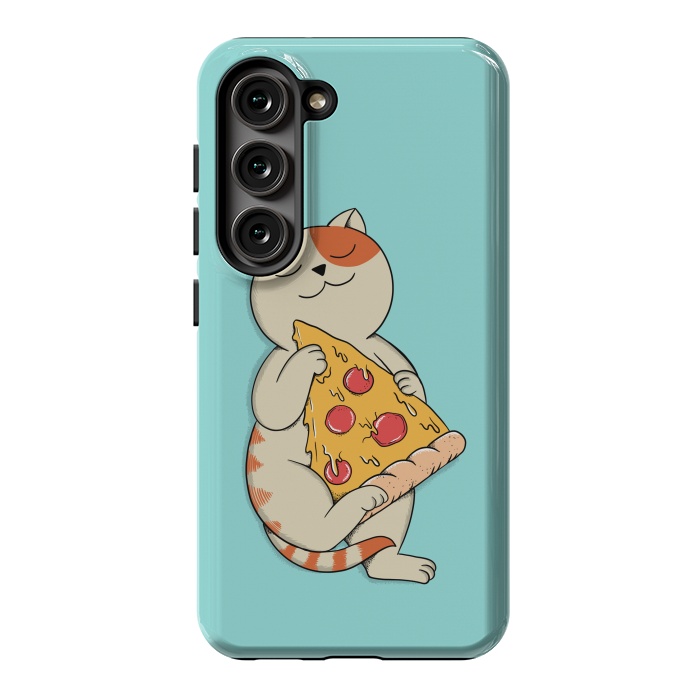 Galaxy S23 StrongFit Cat and Pizza by Coffee Man