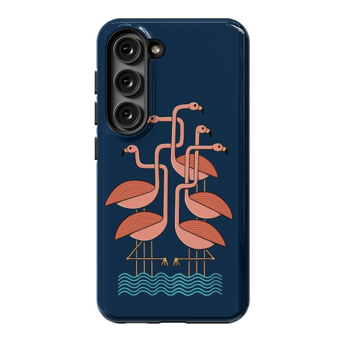 Galaxy S23 StrongFit Flamingos blue by Coffee Man
