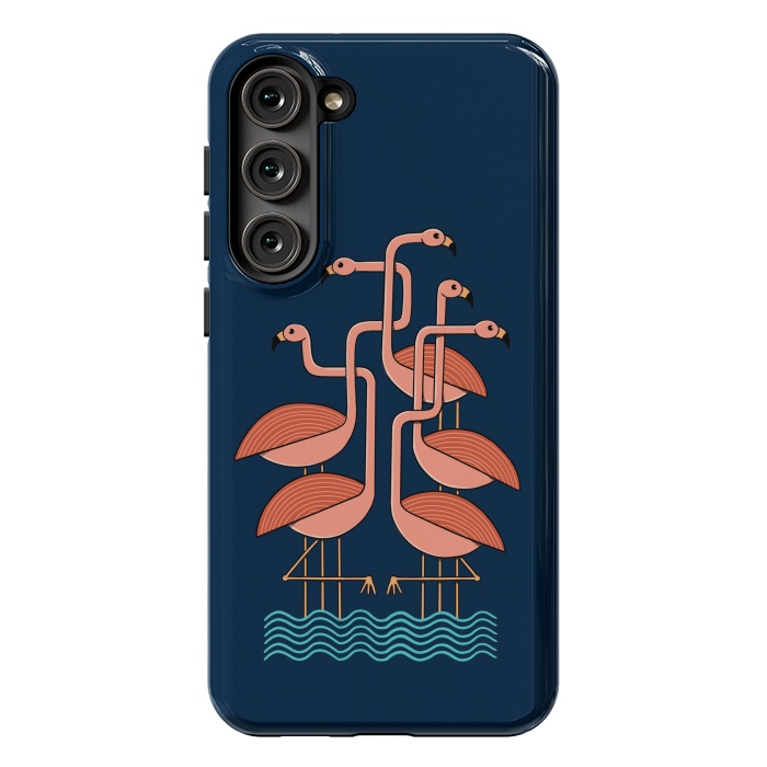 Galaxy S23 Plus StrongFit Flamingos blue by Coffee Man