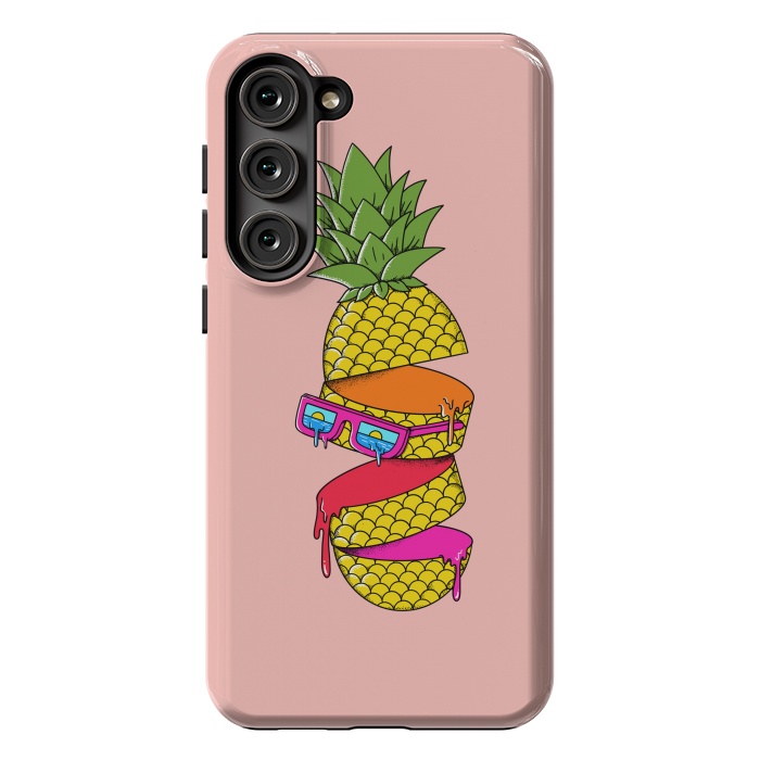 Galaxy S23 Plus StrongFit Pineapple Colors Pink by Coffee Man