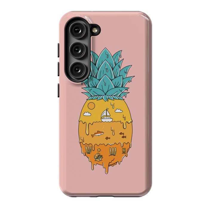 Galaxy S23 StrongFit Pineapple Landscape pink by Coffee Man