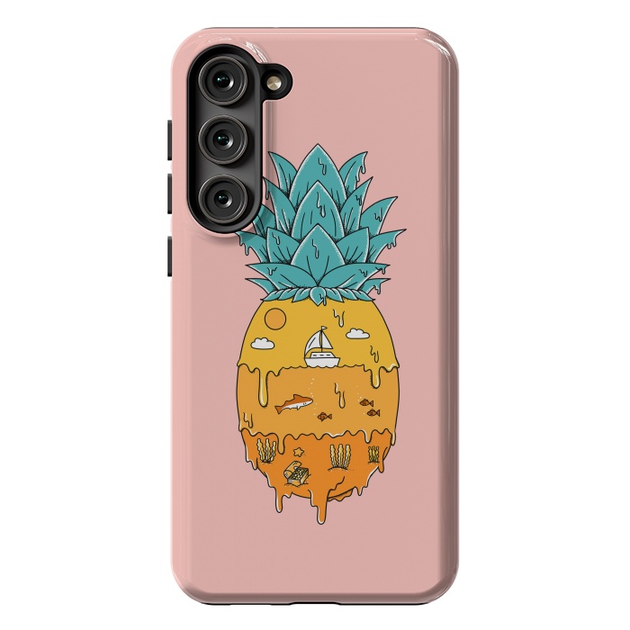 Galaxy S23 Plus StrongFit Pineapple Landscape pink by Coffee Man