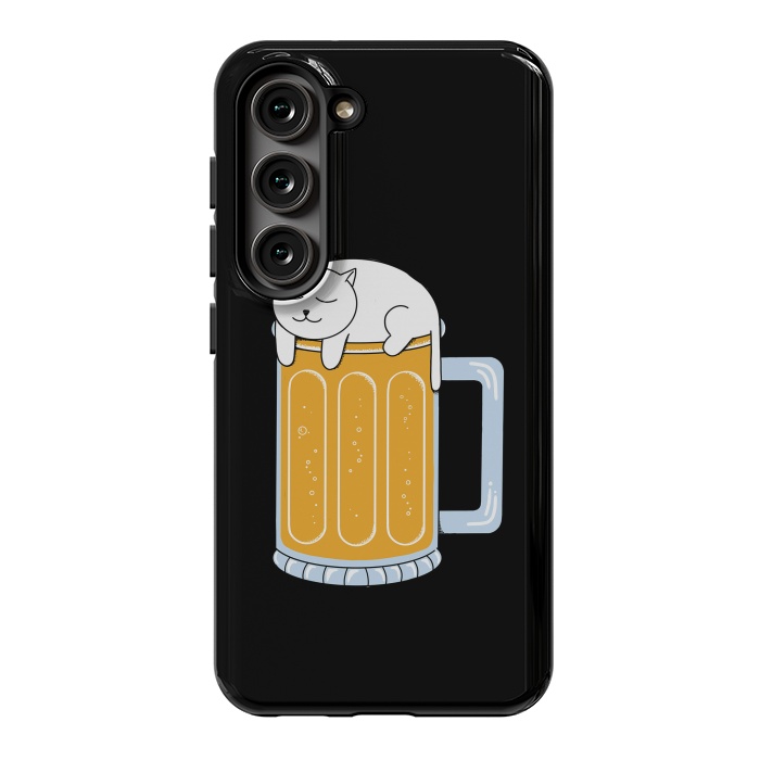 Galaxy S23 StrongFit Cat beer by Coffee Man