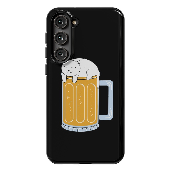 Galaxy S23 Plus StrongFit Cat beer by Coffee Man