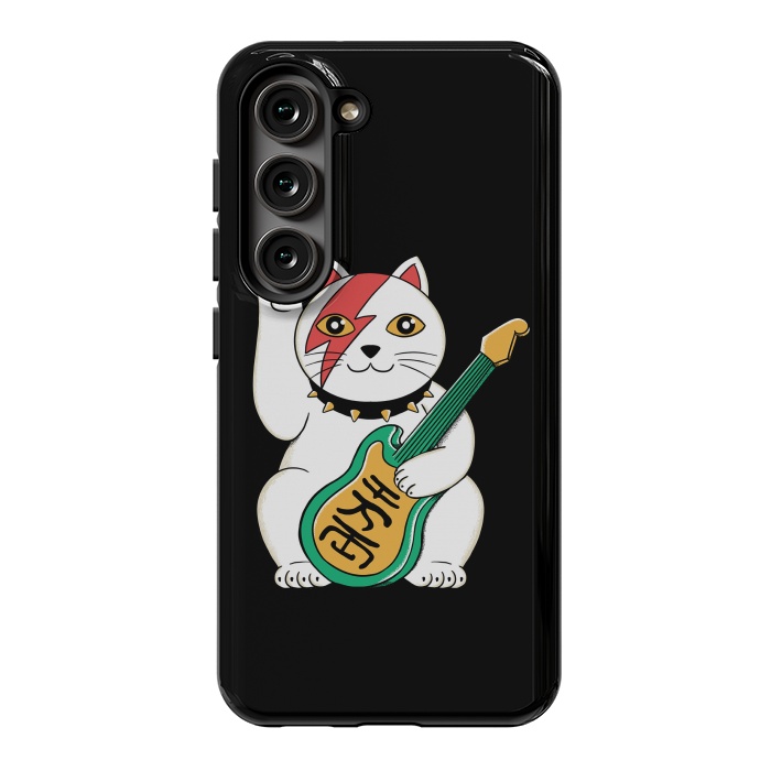 Galaxy S23 StrongFit Lucky Cat Black by Coffee Man