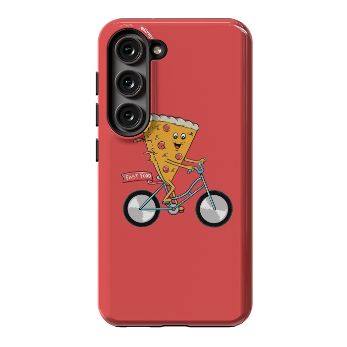 Galaxy S23 StrongFit Pizza Fast Food Red by Coffee Man