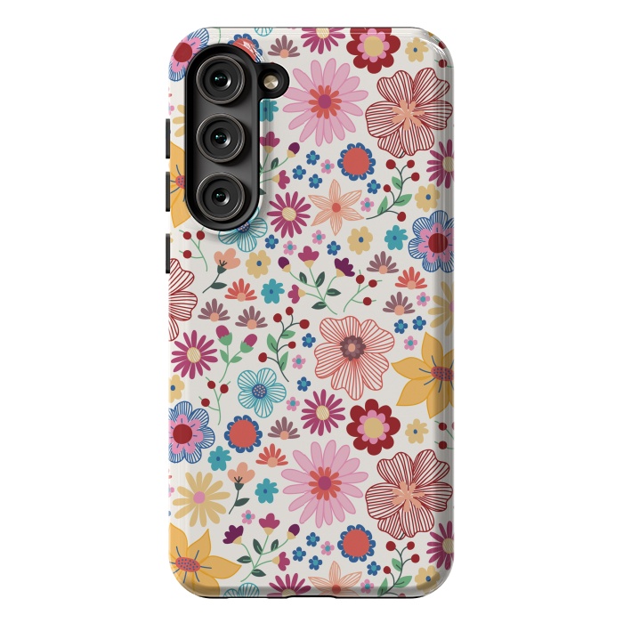 Galaxy S23 Plus StrongFit Springtime Wild Bloom by TracyLucy Designs
