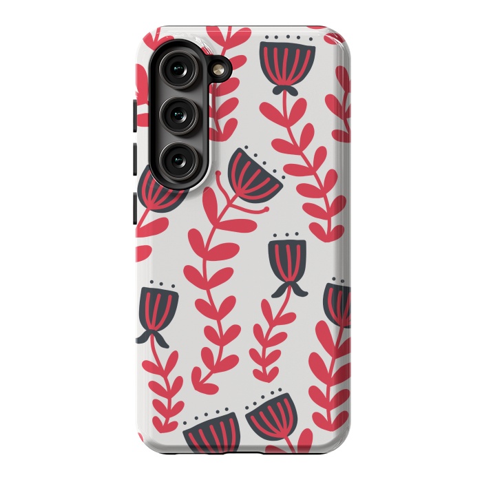Galaxy S23 StrongFit Red flowers by Winston