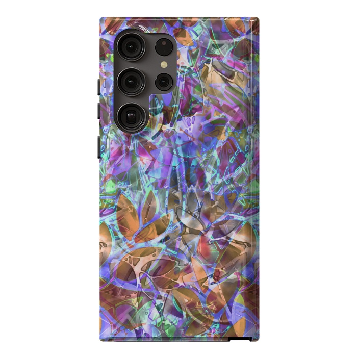 Galaxy S23 Ultra StrongFit Floral Abstract Stained Glass G268 by Medusa GraphicArt