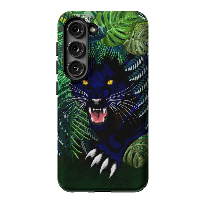 Galaxy S23 StrongFit Black Panther Spirit coming out from the Jungle by BluedarkArt