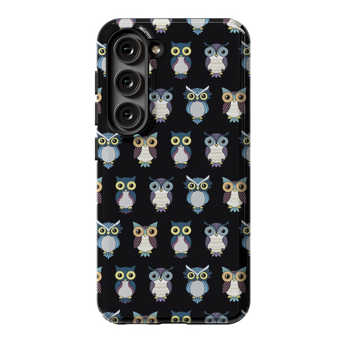 Galaxy S23 StrongFit Owls pattern by Laura Nagel