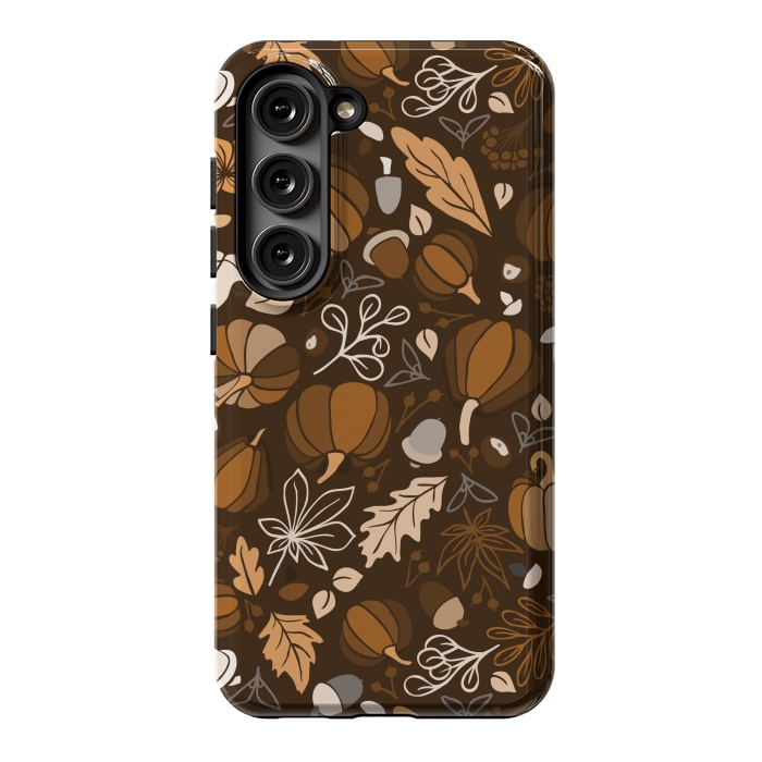 Galaxy S23 StrongFit Fall Fruits in Brown and Beige by Paula Ohreen