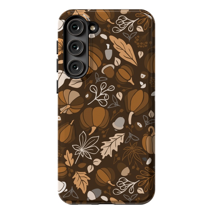 Galaxy S23 Plus StrongFit Fall Fruits in Brown and Beige by Paula Ohreen