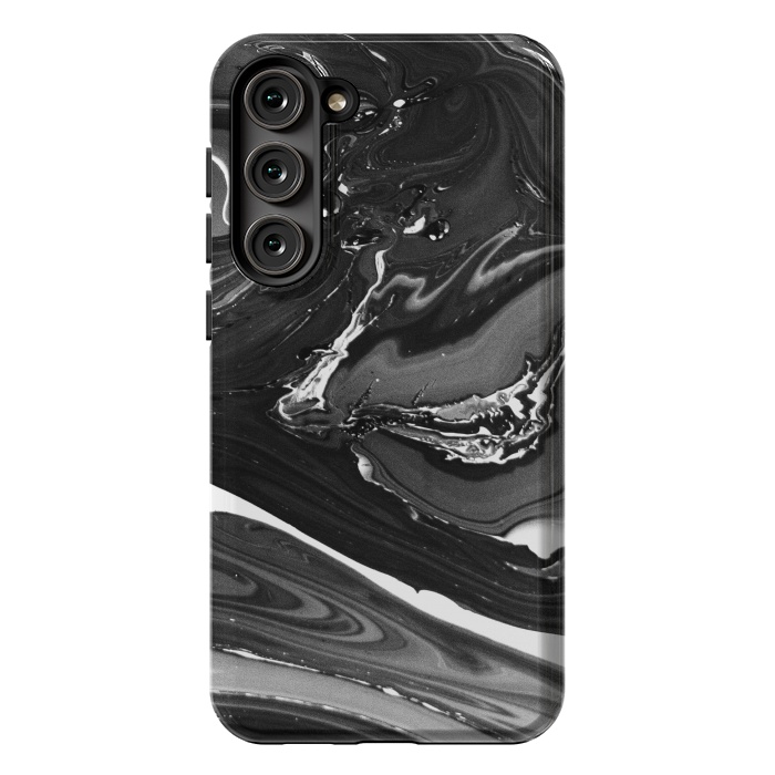 Galaxy S23 Plus StrongFit black white minimal marble by haroulita