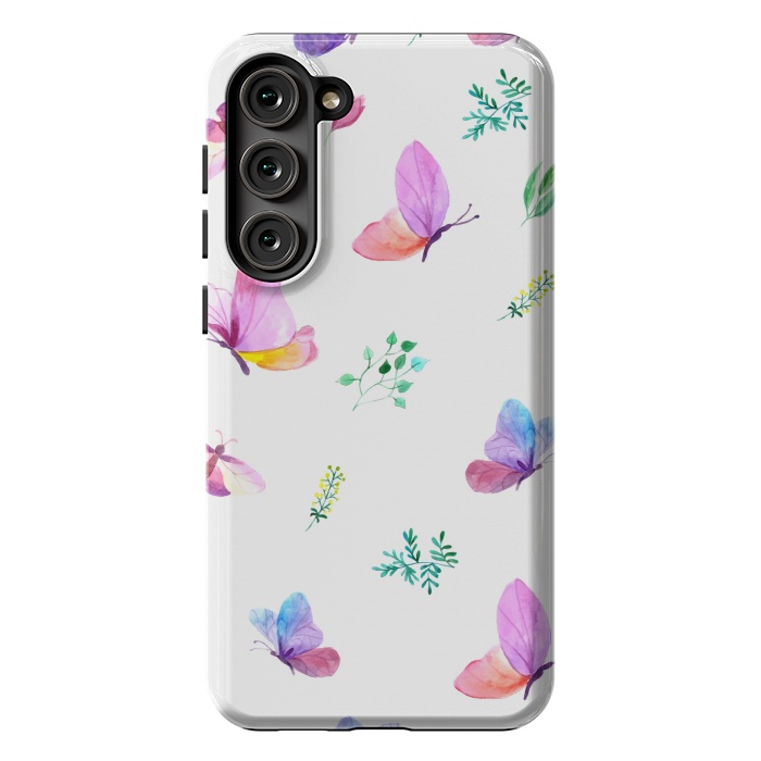 Galaxy S23 Plus StrongFit watercolor butterflies c by haroulita