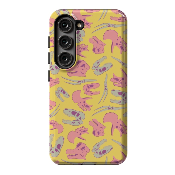 Galaxy S23 StrongFit Skull Roll - Yellow by Melissa Lee