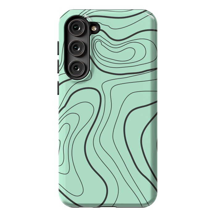 Galaxy S23 Plus StrongFit green abstract lines 2 by MALLIKA