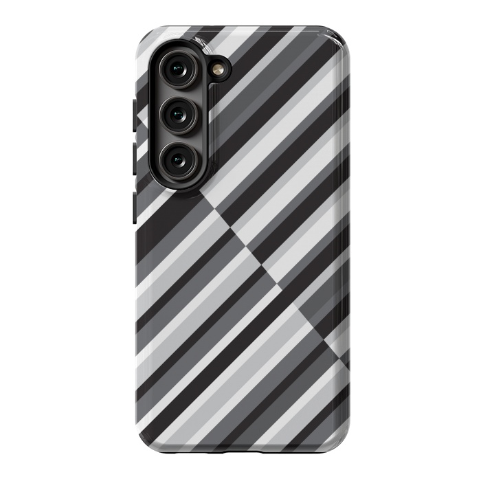 Galaxy S23 StrongFit Black Crossing Striped by TMSarts