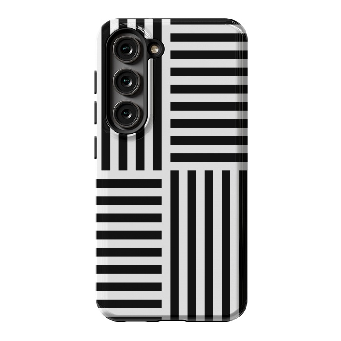 Galaxy S23 StrongFit Geo Black Stripes by TMSarts