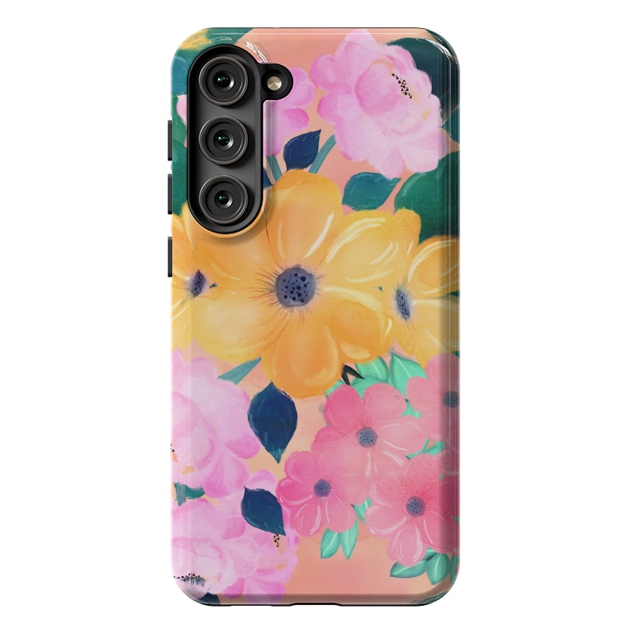 Galaxy S23 Plus StrongFit Cute Colorful Romantic Watercolor Flowers  by InovArts