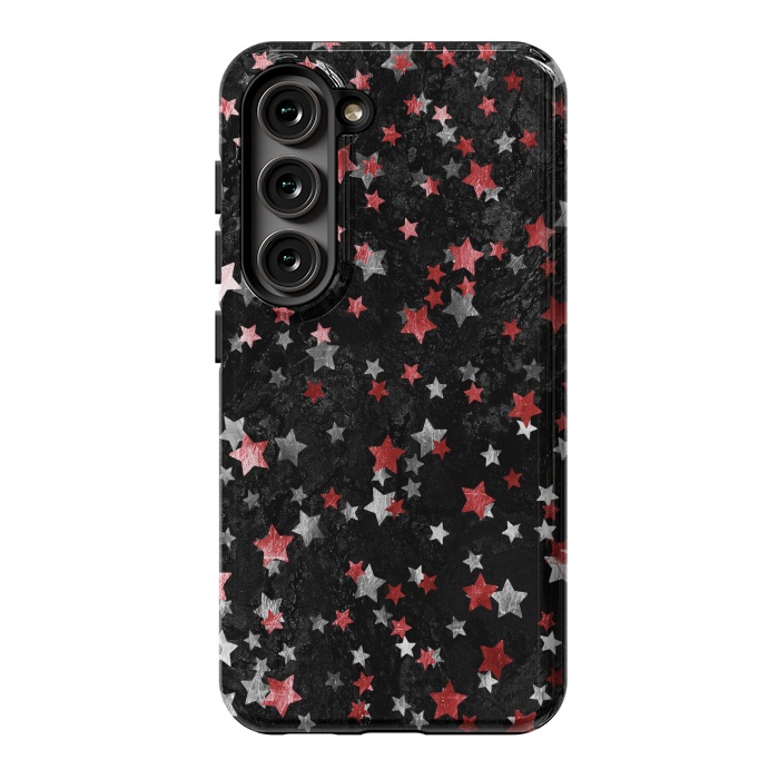 Galaxy S23 StrongFit Silver Copper stars on marble sky by Oana 