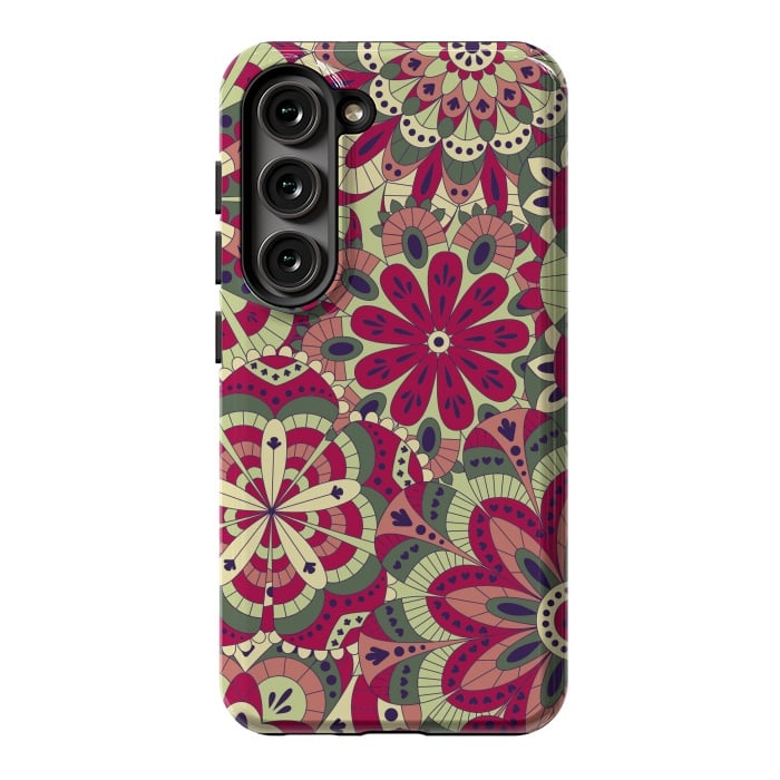 Galaxy S23 StrongFit Floral Made with Many Mandalas by ArtsCase