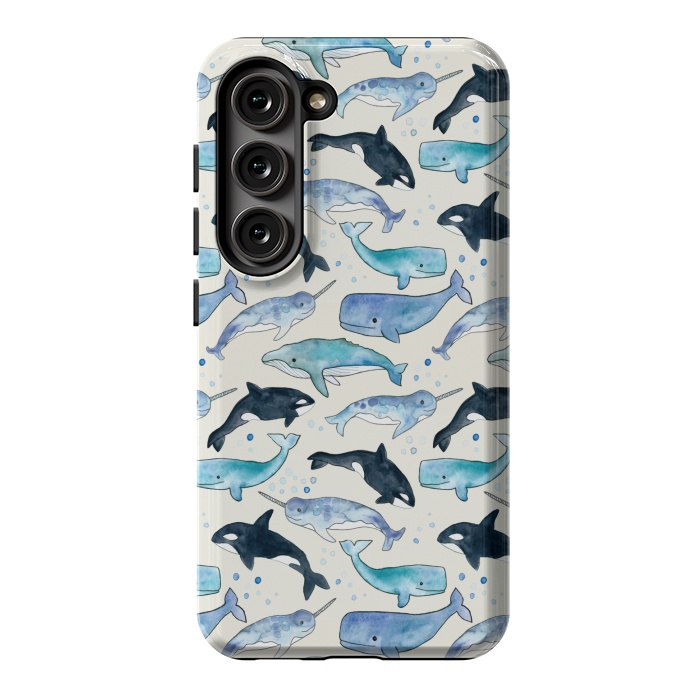 Galaxy S23 StrongFit Whales, Orcas & Narwhals by Tangerine-Tane