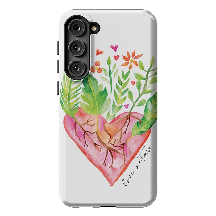 Galaxy S23 Plus StrongFit Greenies Love by Pom Graphic Design