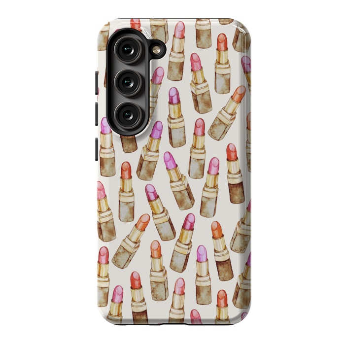 Galaxy S23 StrongFit Lots of Little Golden Lipsticks by Micklyn Le Feuvre