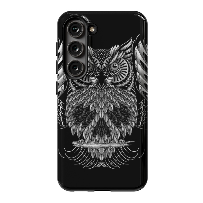 Galaxy S23 StrongFit Owl Skull Ornate (Dark) by Afif Quilimo